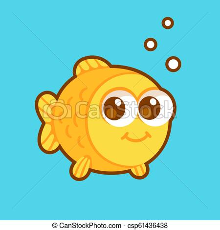 Cute cartoon goldfish.