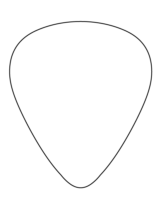 Guitar Pick Template Actual Size