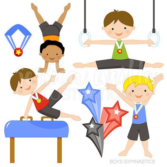 Get ready to Tumble with this cute Boys Gymnastics clipart.