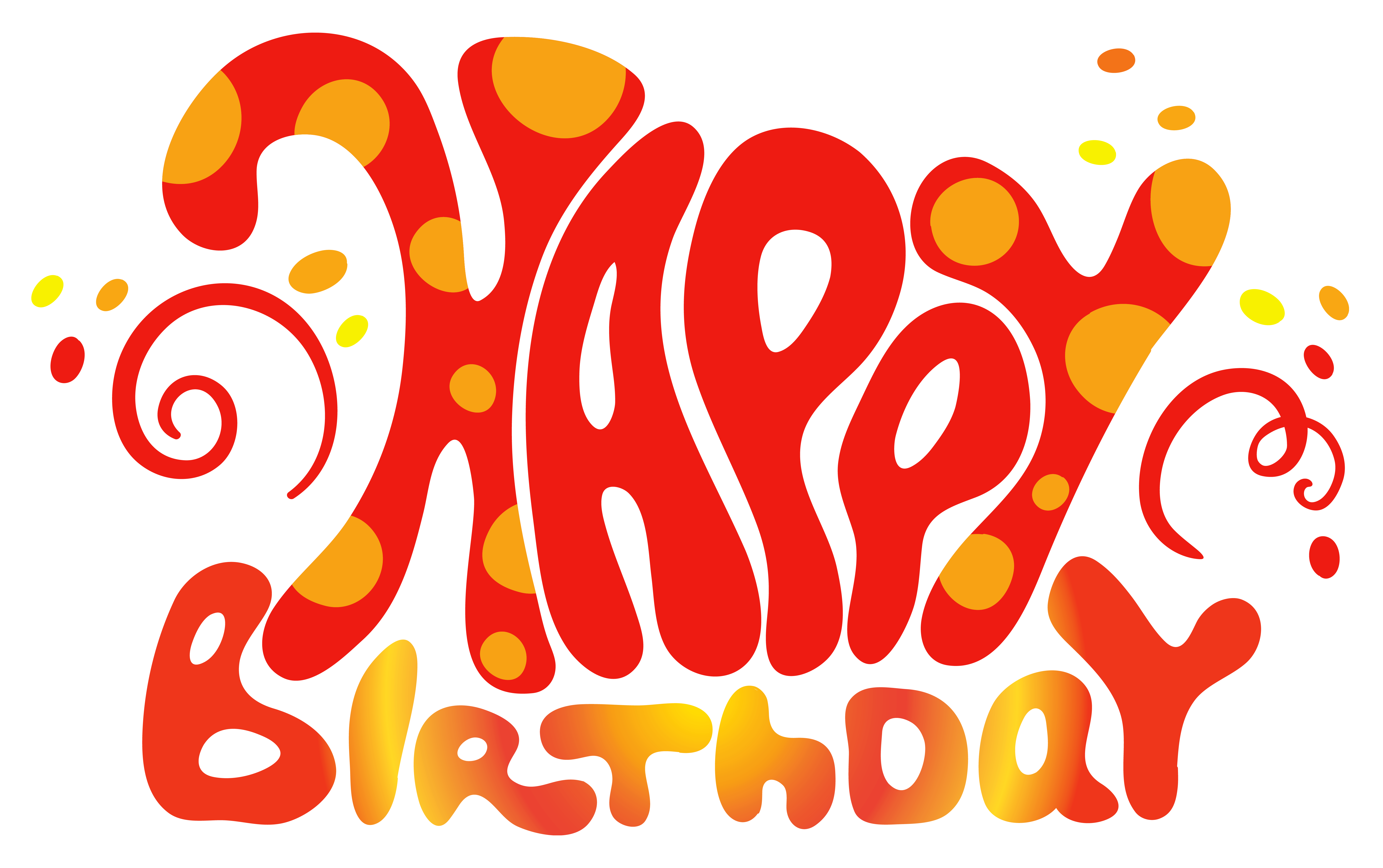 Red Cute Happy Birthday Text PNG Clipart.