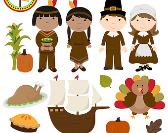 Cute Thanksgiving Indians Clipart.