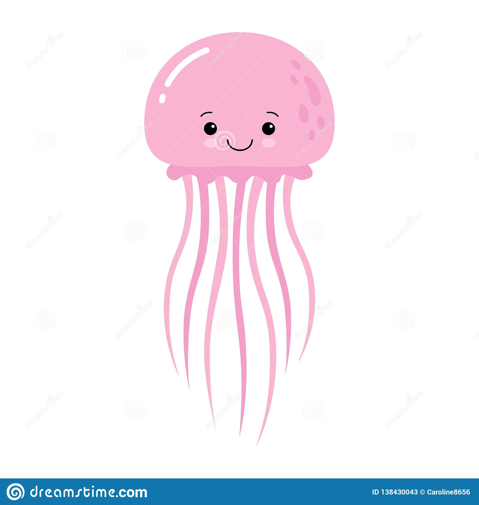 Cute Jellyfish Drawing - Jellyfish Cute Clipart Cartoon Illustration ...