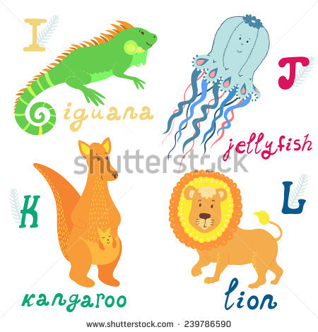 Cute Cartoon Animals Alphabet Kids Funny Stock Vector 314369870.