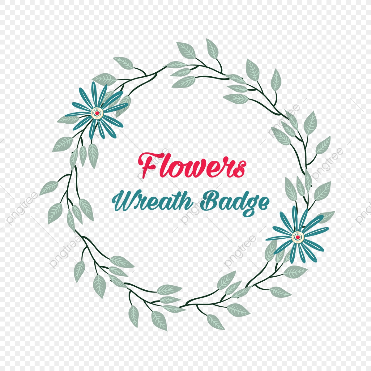Cute Floral Flowers Wreath, Floral Flowers, Wreaths, Labels PNG and.