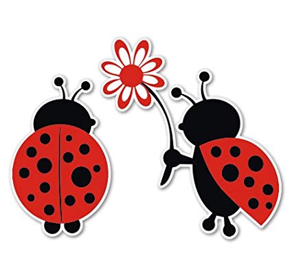 Ladybug Love Cute Vinyl Sticker.