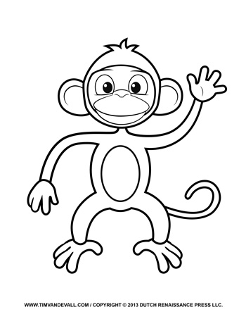 Monkey black and white pics of cute monkey clip art coloring pages.