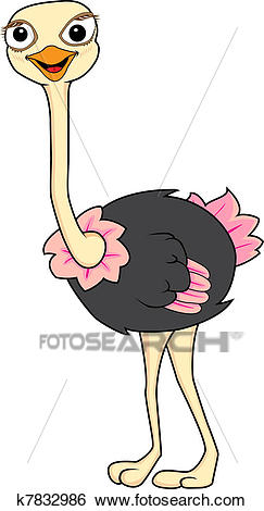 Cute Ostrich Clip Art.