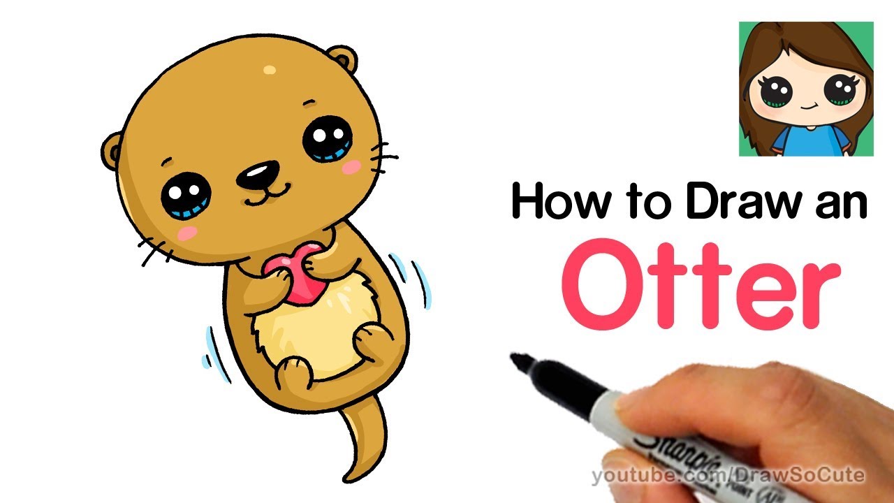 How to Draw an Otter Easy and Cute.