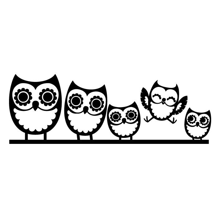 cute owl on tree clipart black and white - Clipground