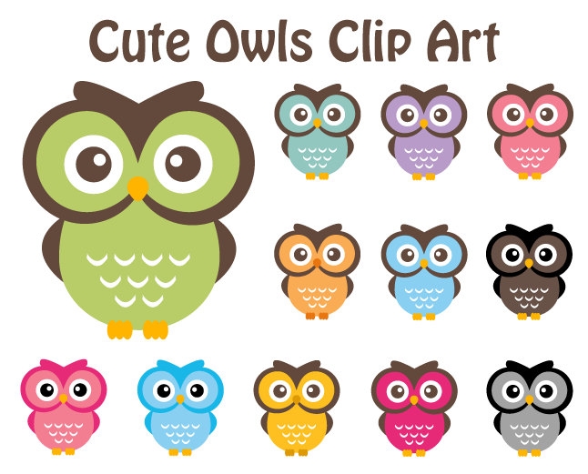 Cute Owl On Tree Clipart Black And White.
