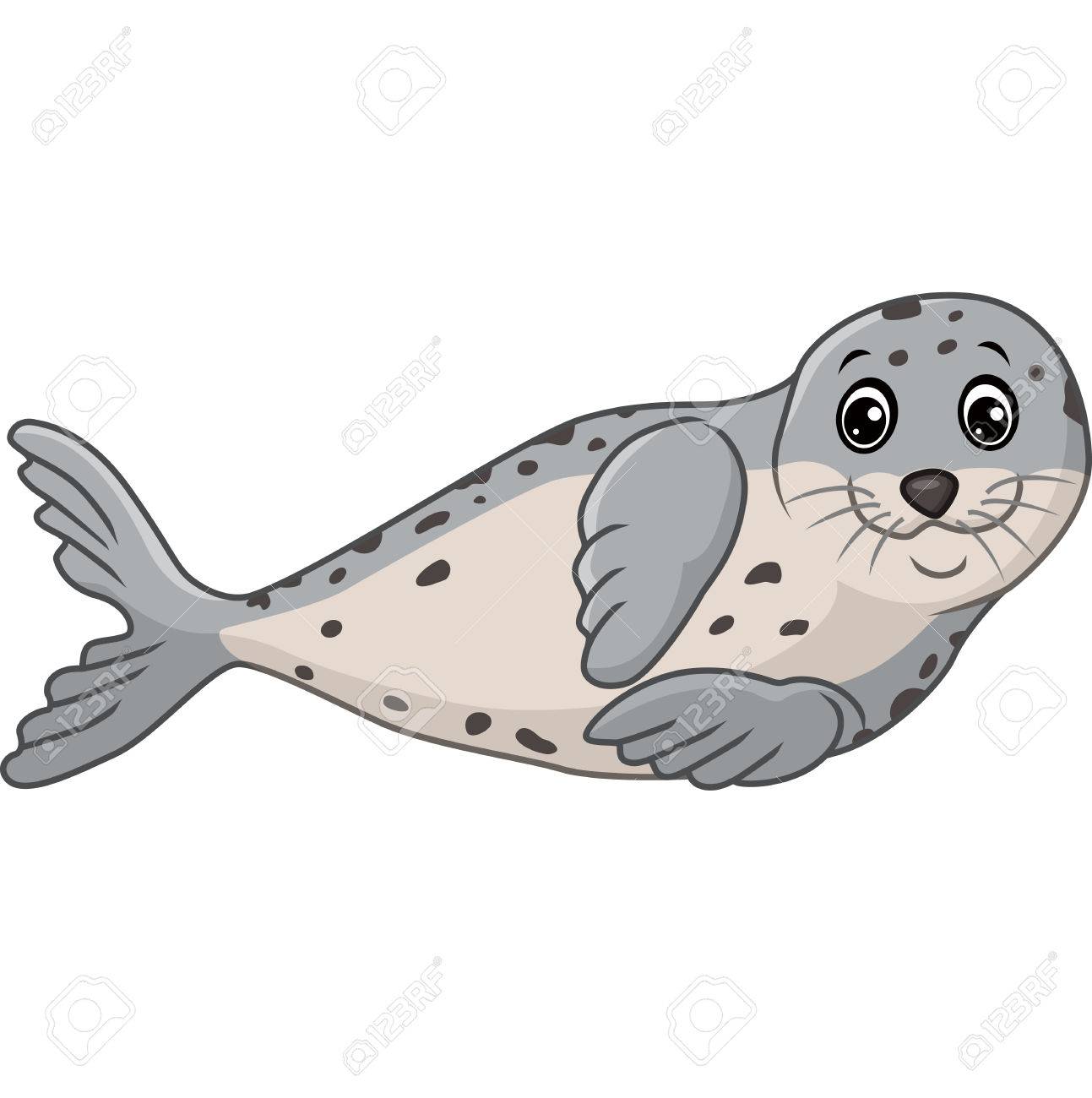 vector illustration of Cute seal cartoon.