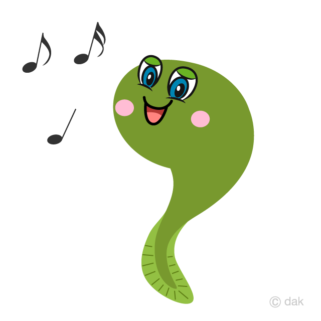 Cute Tadpole Singing Cartoon Free Picture｜Illustoon.