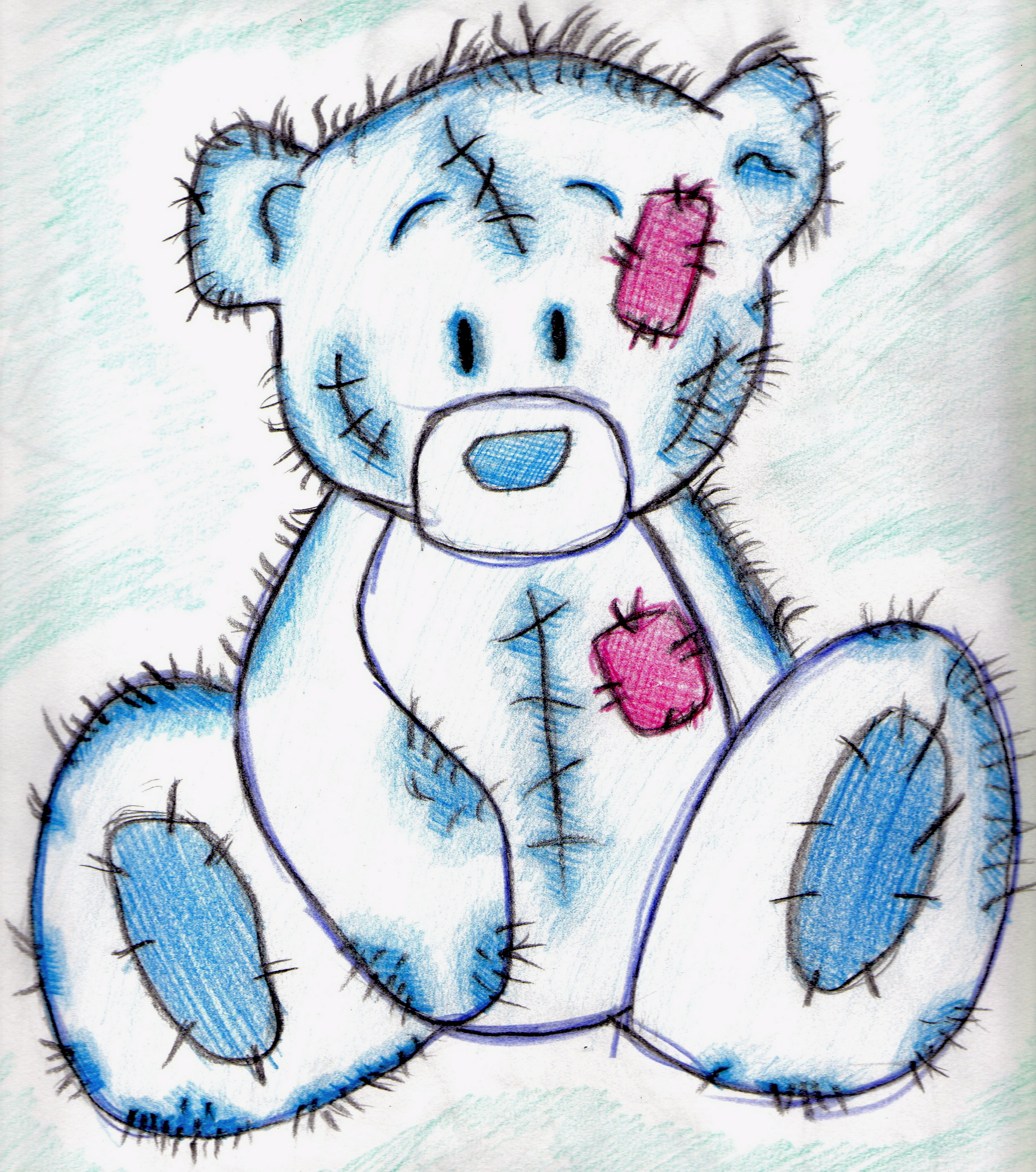 Cute Teddy Bear With Pencil Clipart.