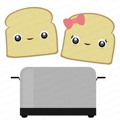 Cute Kawaii Toast illustration / Clip Art by Creative Clip Art.