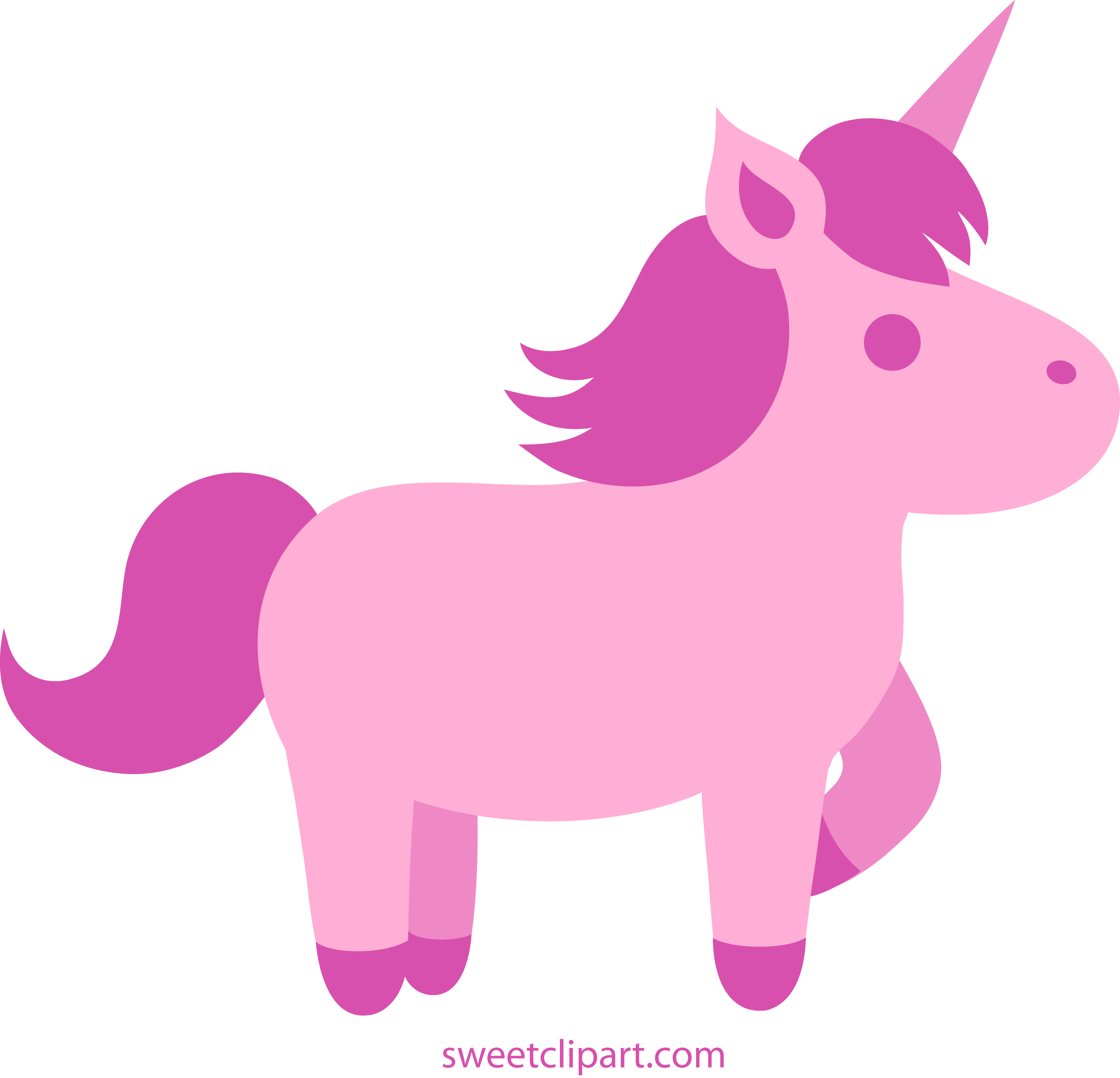 Cute Pink Unicorn Clipart.