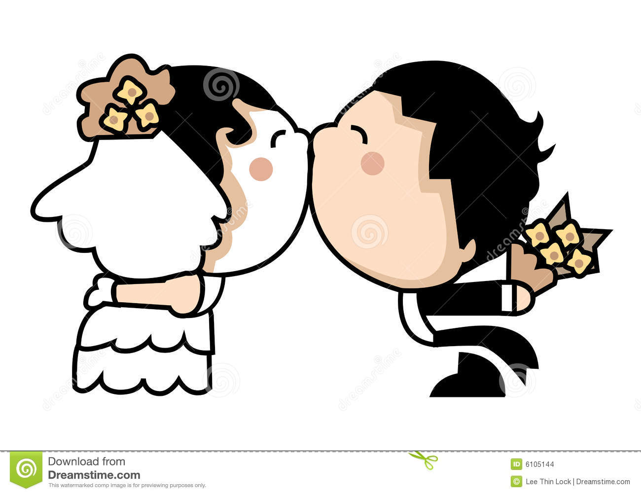 Cute Wedding Couple Clipart.