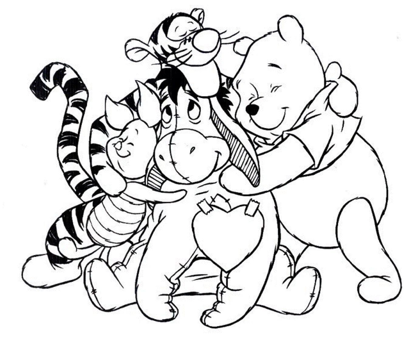 cute winnie the pooh black and white thanksgiving clipart 20 free ...