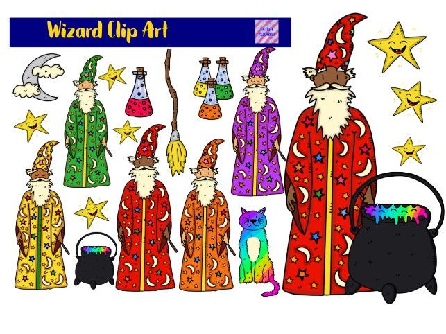 Cute Wizard Clipart.