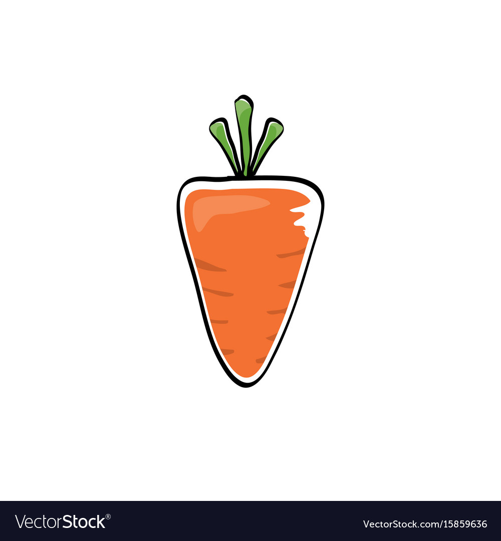 Cartoon cute orange carrot.