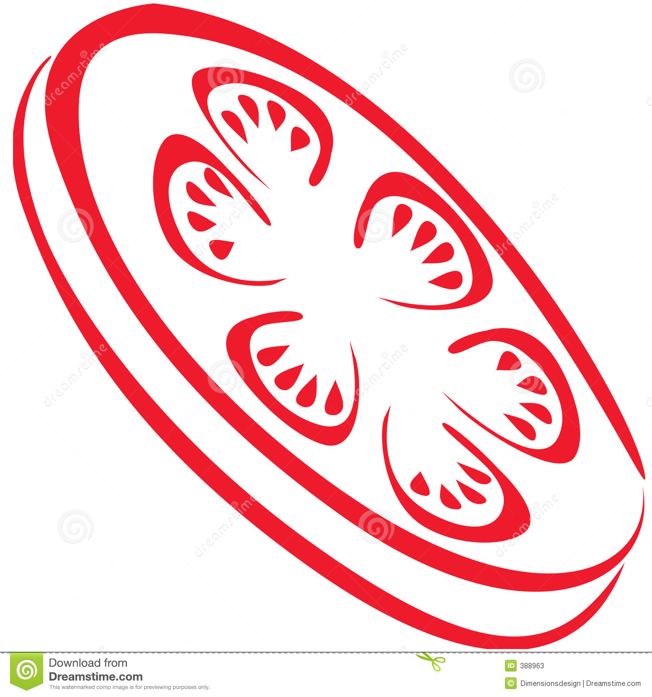 Sliced tomato clipart.