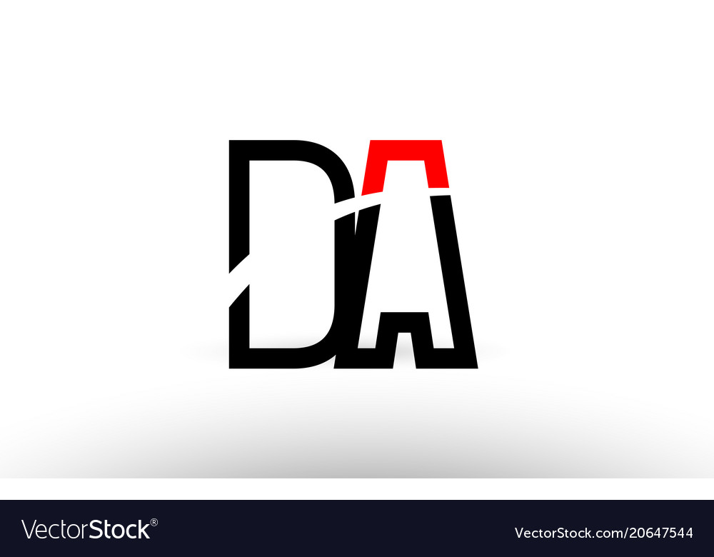 Black white alphabet letter da d a logo icon.