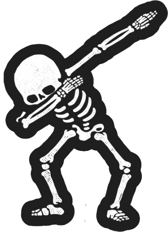 Dabbing Skeleton Shirt Dab Hip Hop Skull Dabbin White Sticker 3.5\