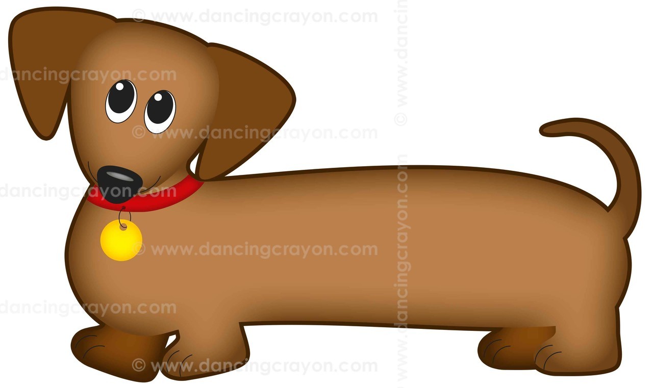 Dog Clip Art: Dachshund Dog (Wiener Dog / Sausage Dog).