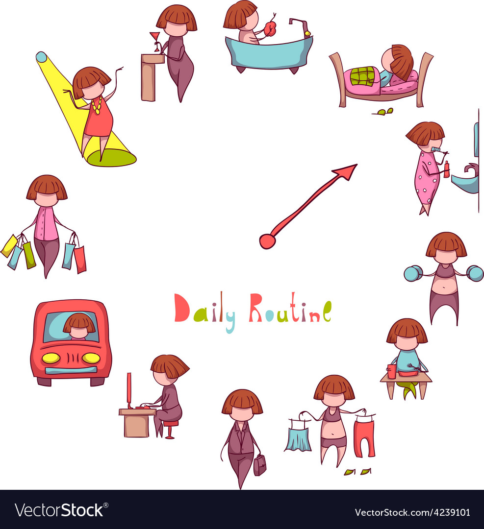 clipart daily routine schedule