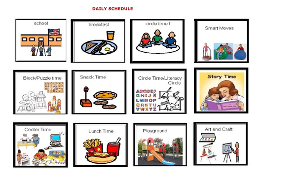 your daily schedule clipart