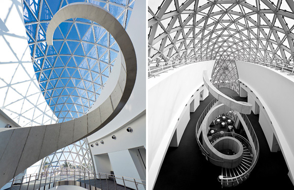 Unique spiral staircase design in the Salvador Dali Museum in.