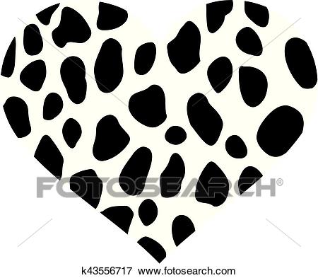 Heart with dalmatian pattern spots Clip Art.