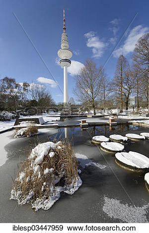 Stock Photograph of "Frozen ponds in """"Planten un Blomen.