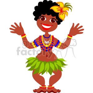 A Woman Dressed in a Tribal Costume Dancing clipart. Royalty.