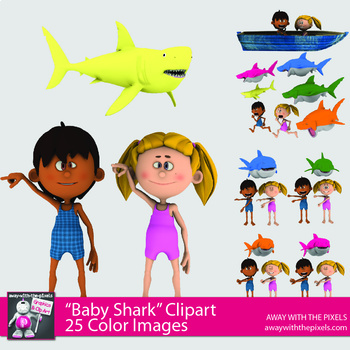 Baby Shark Dance Clipart for Teachers.