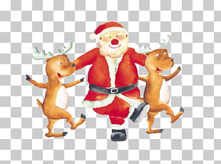 15 dancing Christmas Deer PNG cliparts for free download.