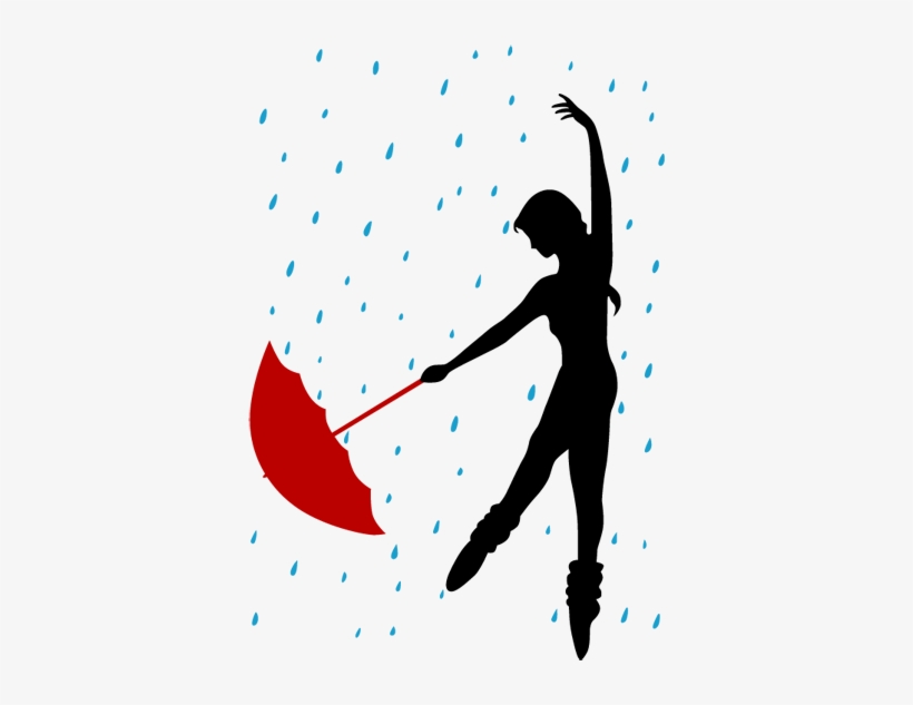 Dancing In The Rain Girl Wall Sticker.