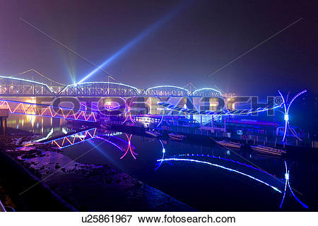 Picture of The Broken Bridge Yalu river Dandong Liaoning China.