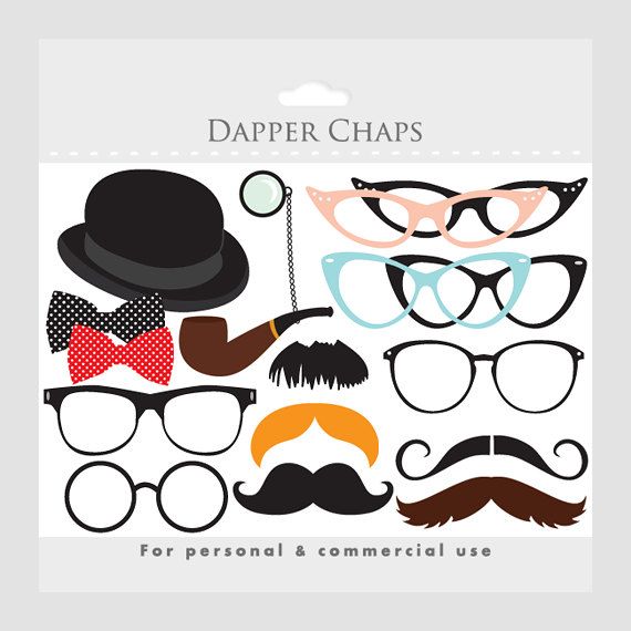 Moustache clipart, mustache clip art, eyeglass clipart, glasses.
