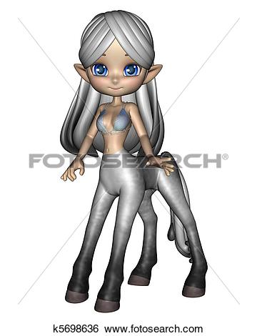 Stock Illustration of Cute Toon Female Centaur.