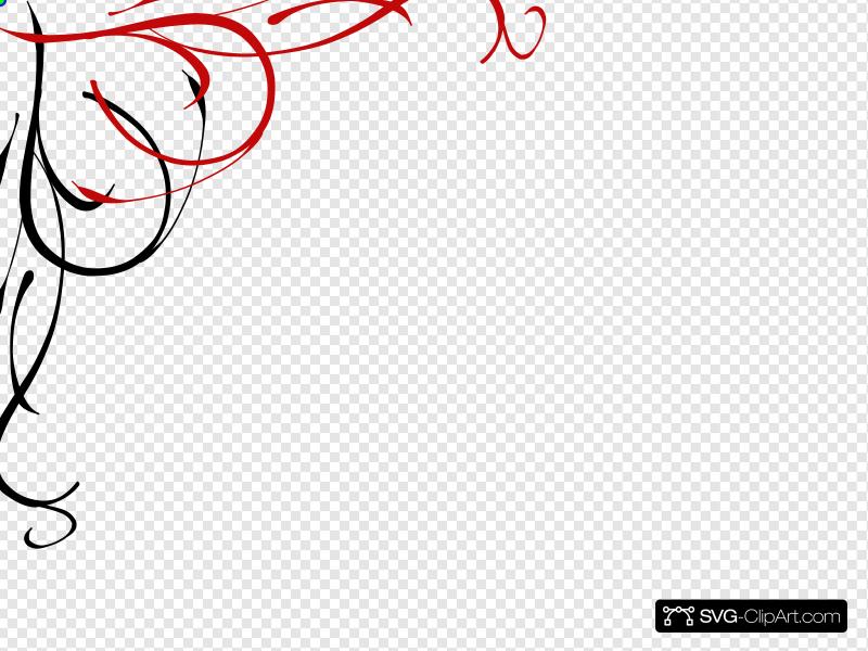 Vine Heart Half Black Dark Red Border Clip art, Icon and SVG.