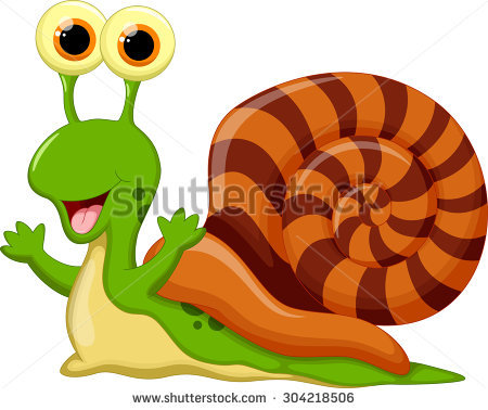 Cute Baby Snail Cartoon Stock.