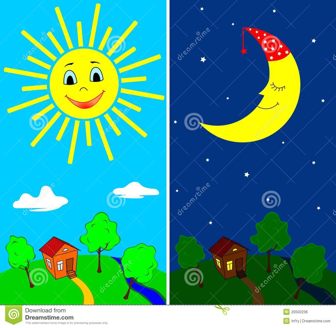 Day And Night Clipart.