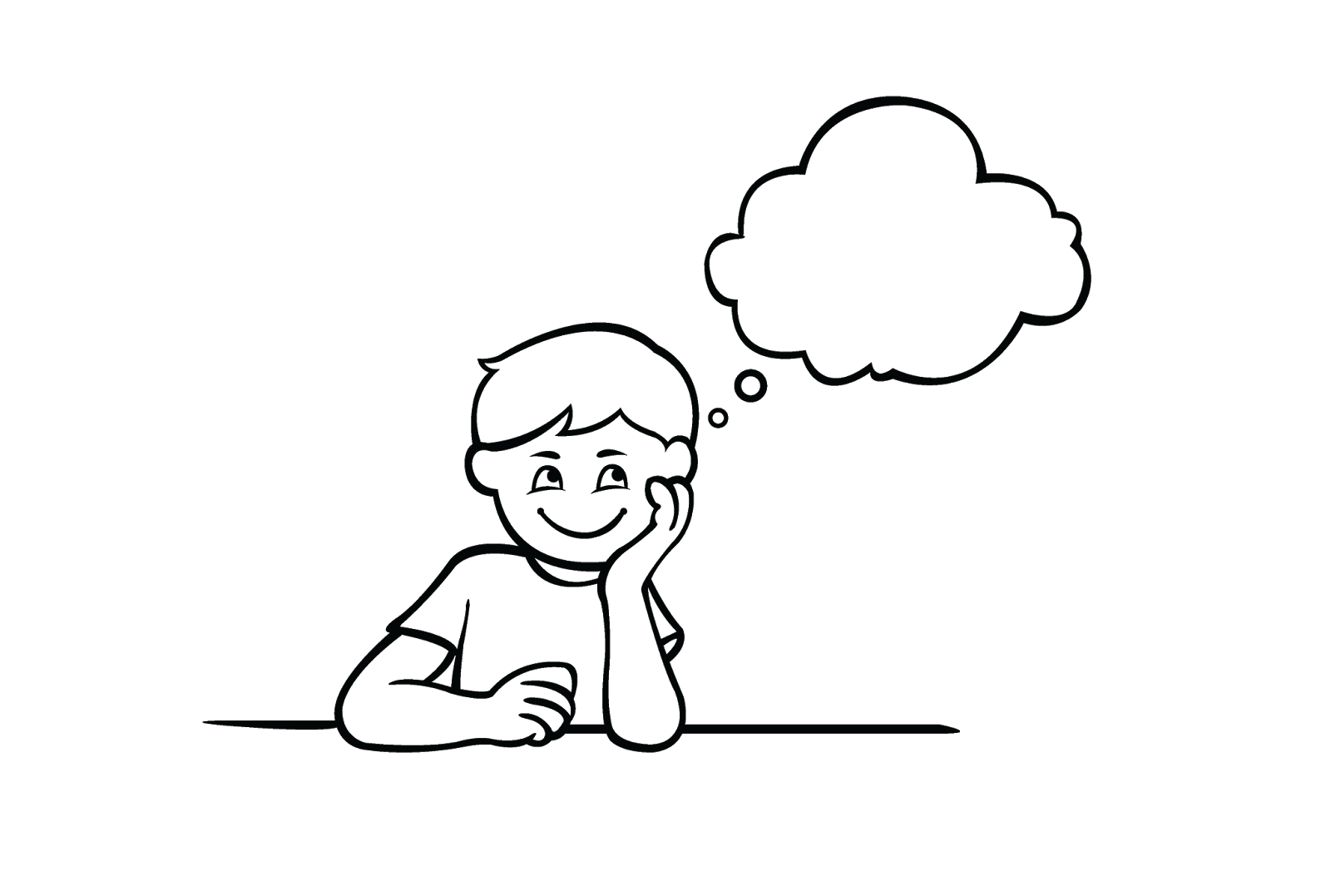 Boy daydream clipart.