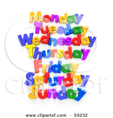 free letter clipart week days - Clipground