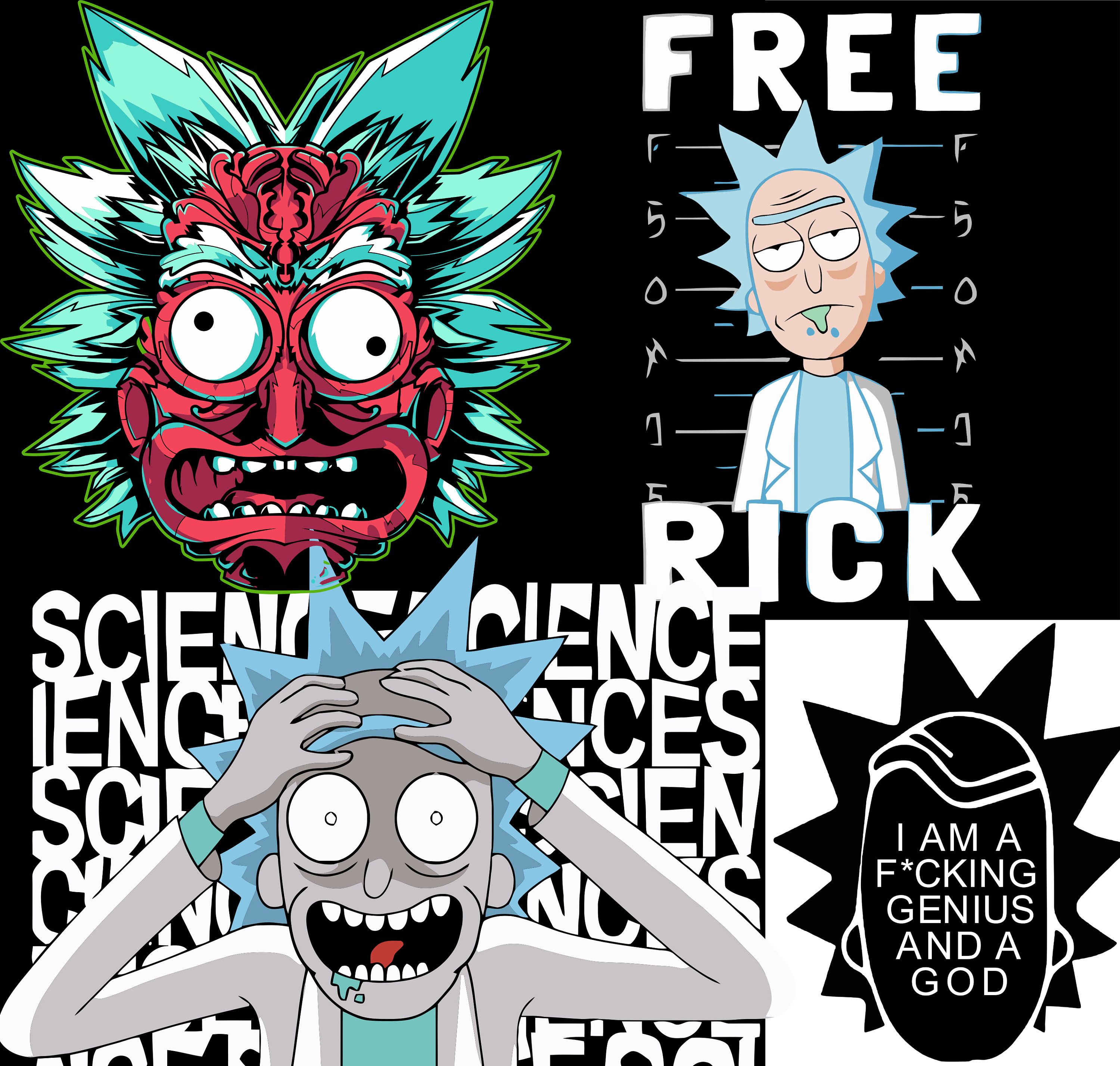 Rick & Morty Svg 4 pack Bundle Clipart Ai Png Eps Dxf Pdf.