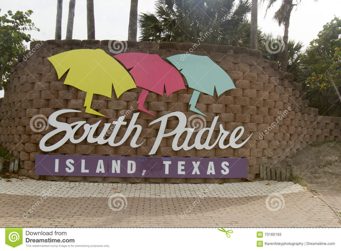 Welcome Sign For South Padre Island, Texas Editorial Stock Photo.