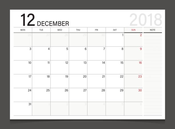 Best December Calendar Illustrations, Royalty.
