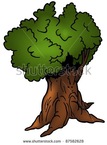 Cartoon Oak Tree Vector Clip Art Stock Vector 353894114.