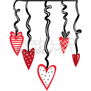 Valentines party decorations clipart. Royalty.