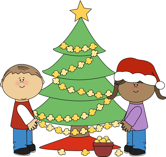 Christmas Tree Decorating Clipart.